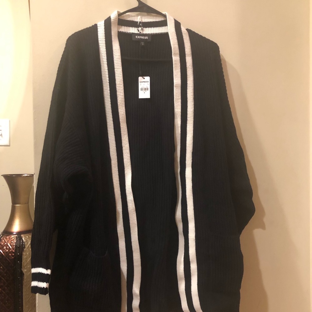 Black express knit cardigan
